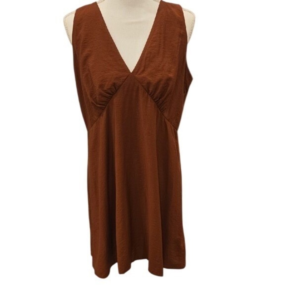 GAP Tank Dress V-Neck Size 12 NWT Orange Casual Boho Minimalist Quiet Luxury‎